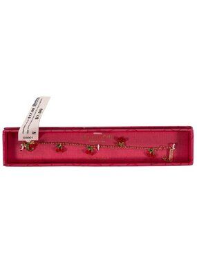 Annabelle Lilly Kids Jewelry Cherry Charm Bracelet Fine Silver Plated Red & Gold